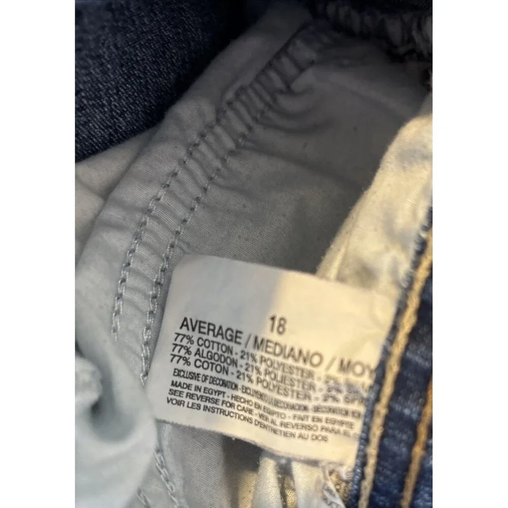 Gloria Vanderbilt Jeans Women 18 Blue Straight Pockets Denim Waist 35